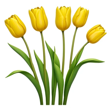 An emoji of yellow tulips with green stems sticker