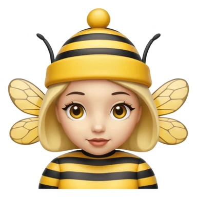 female bee with party cap sticker