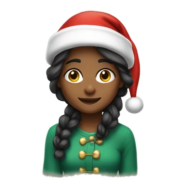 Evie with Santa hat sticker