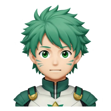 Izuku Midoriya (Deku) from My Hero Academia with green hair and hero costume sticker