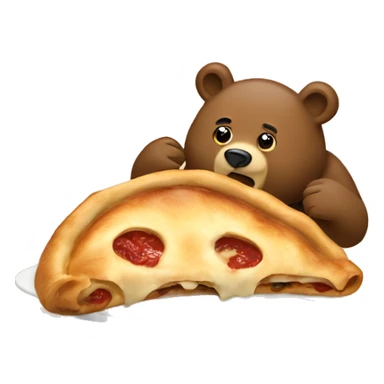 Bear eating a calzone sticker