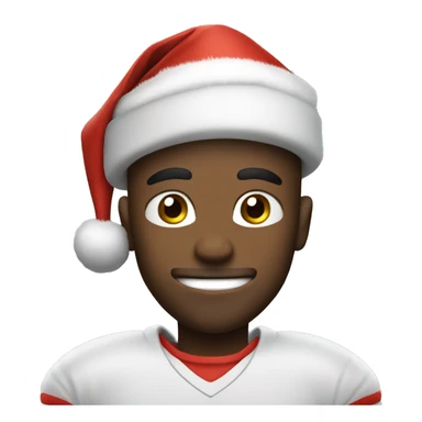 football player with christmas hat sticker