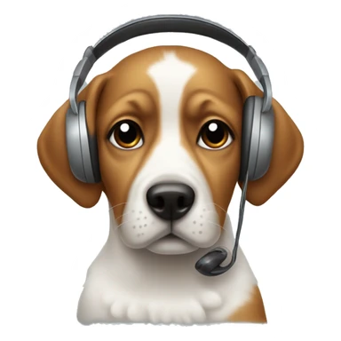 Hond met een koptelefoon op sticker