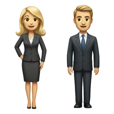 caucasian businessman and businesswoman sticker