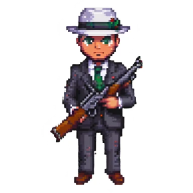 mafia man with gun sticker