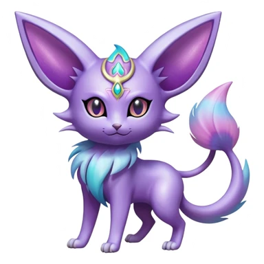 Shiny Exotic Espeon-Persian-Pokémon-Fakémon-hybrid-creature (full body) sticker
