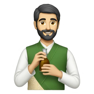 Persian man drinking sake bottle sticker