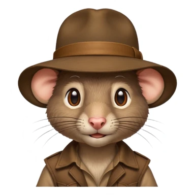 Life like rat wearing Indiana jones hat sticker