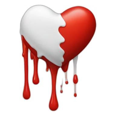 bandaged red heart with white liquid dripping from the point sticker