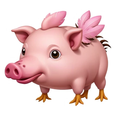 Chicken with a pig head  sticker