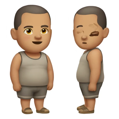 Fat boy with buzz cut  sticker