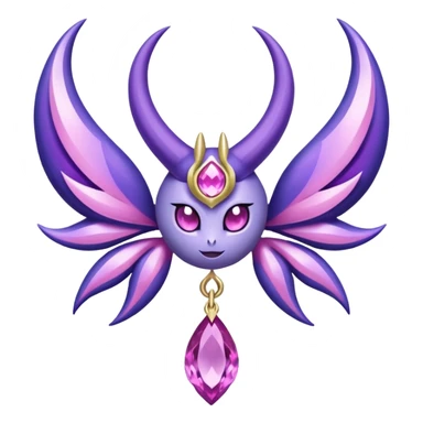 Pokemon legendary purple and pink crystal lunala sticker