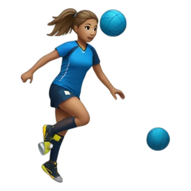 girl handball player sticker