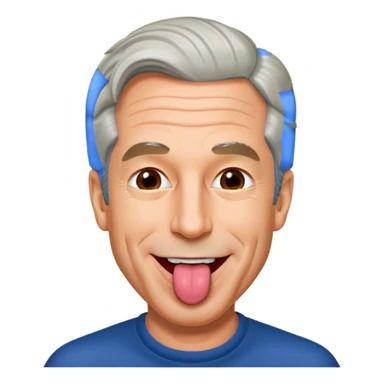 Jeffrey Epstein with tongue out sticker