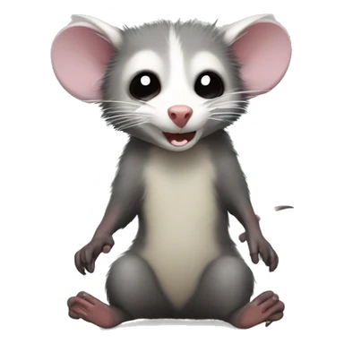 Opossum playing dead sticker