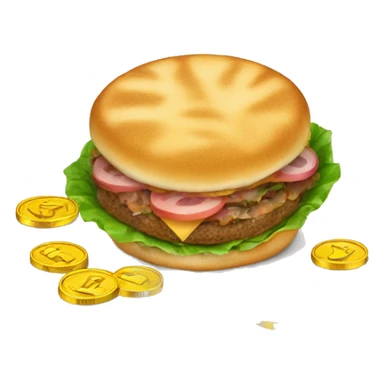 comida con monedas sticker