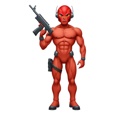 Big Buff Martian pointing rifle fullbody sticker