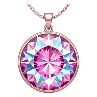 Pink Round Diamond Holographic Pendant  sticker