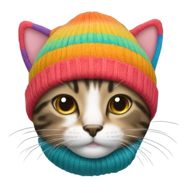 Cat with beanie sticker