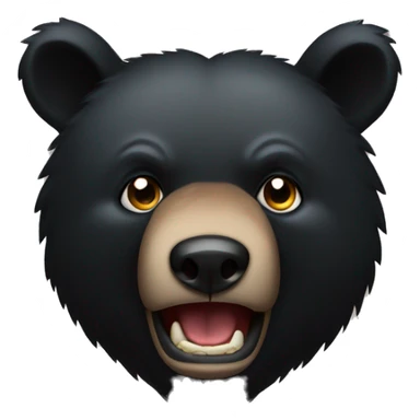 The fierce expression of a black bear  sticker