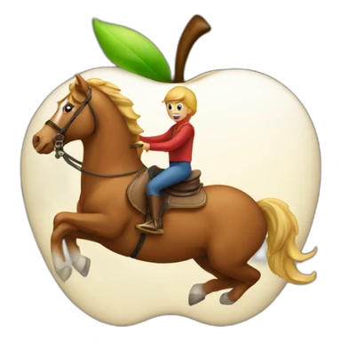 apple riding a horse sticker