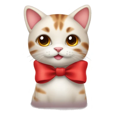 cute cat with red bow sticker