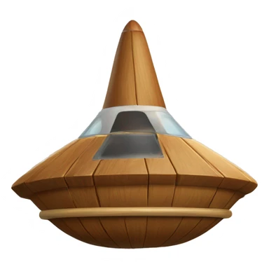 Wooden ufo spaceship birdhouse oblong cigar-shaped  sticker