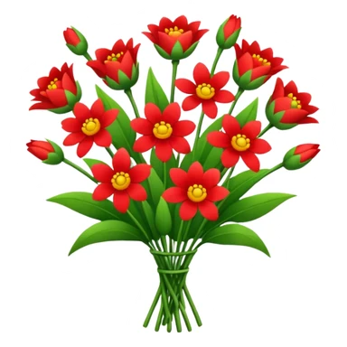 Red flower bouqet sticker