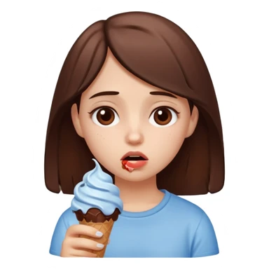 a sad girl eating ice cream after heartbreak sticker