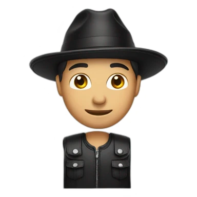 man black leather hat sticker