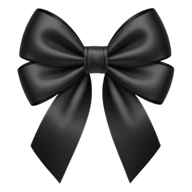 black THIN ribbon bow sticker