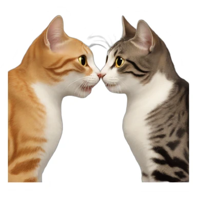 Two cats kissing sticker