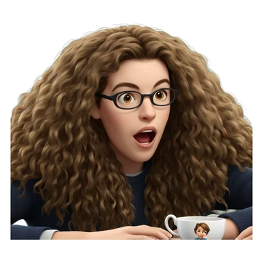 girl with a teacup sticker