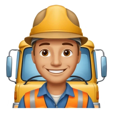 Kamyon şoförü Yarı Kamyonun Karikatür çizimi sticker