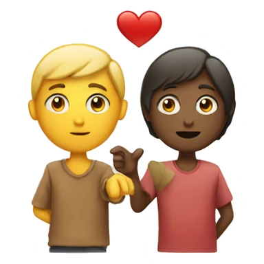 a human with a heart and another person asking for it sticker