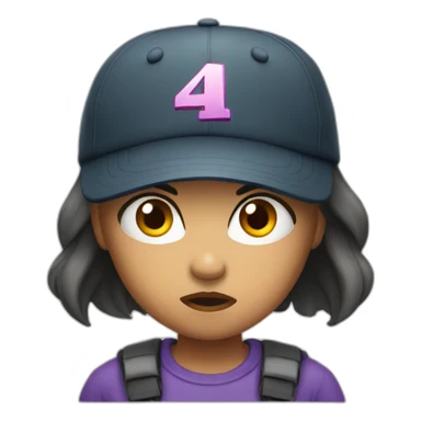 angry girl wearing cap sticker