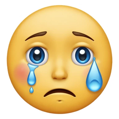 Round emoji crying and looking hurt sticker