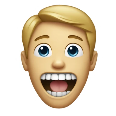A boy having teeth like bottle opener sticker