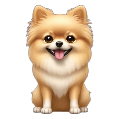 Creme Pomeranian with a ball sticker