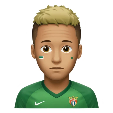 Neymar in green soccer cloth sticker