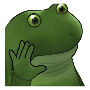 frog meme character waving hello sticker