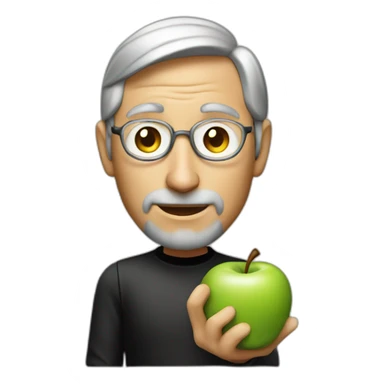 Steve Jobs holding an apple in his hand sticker