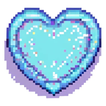 heart icon with a small sparkle, pixel art sticker
