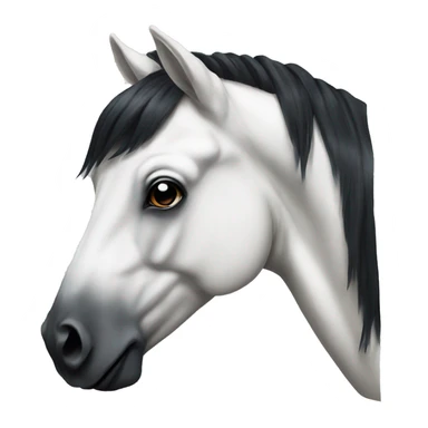 White and black painted horse sticker