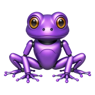 robot purple frog sticker
