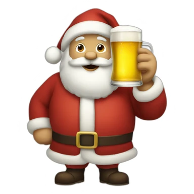 Santa drinking beer sticker