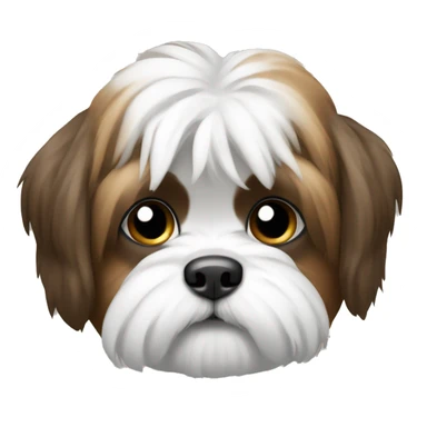 Shitzu white brown  sticker