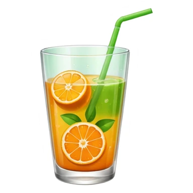 juice, colors yellow,orange, green sticker