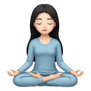 girl meditating sticker
