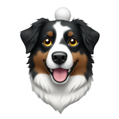 Small black australian shepherd dog Christmas tree sticker